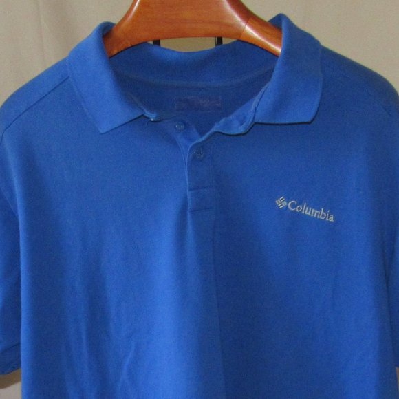 Columbia Mens Blue Polo Cotton/Polyester/ Elastane Blend EUC - Picture 1 of 5